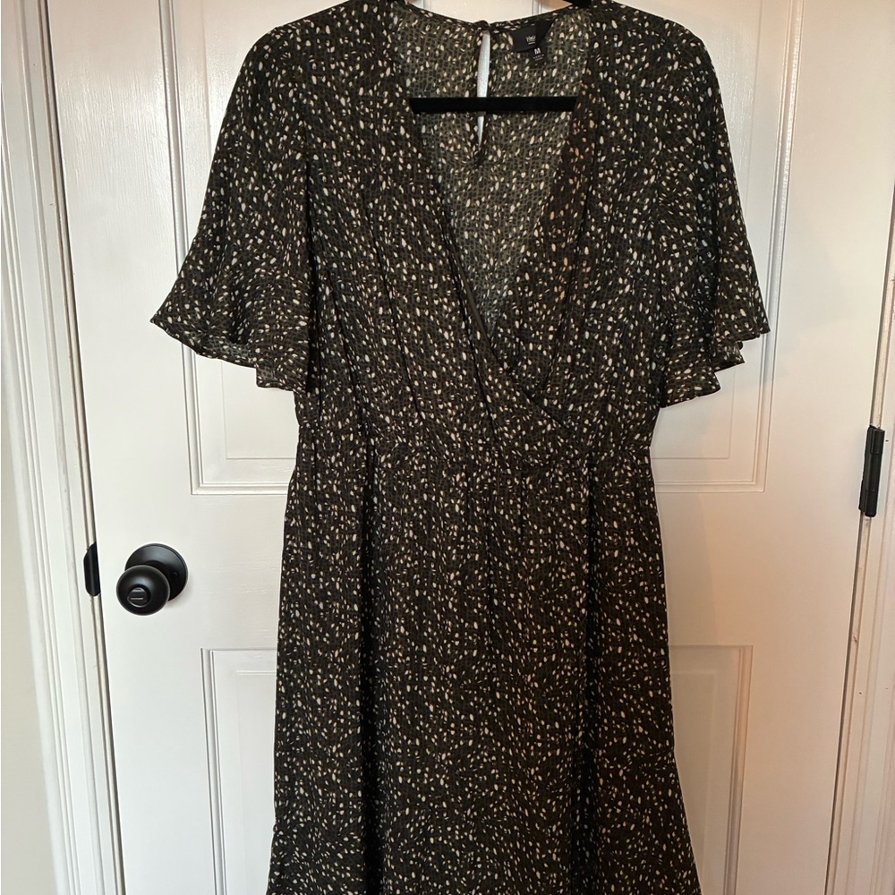 Massimo Black and Cream Midi Dress